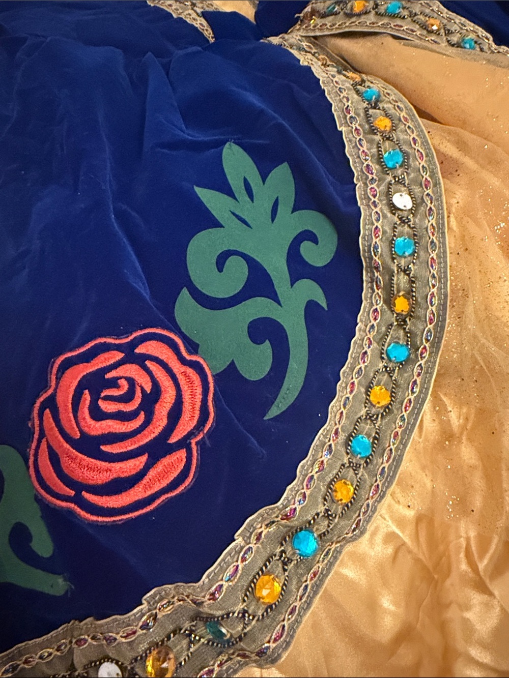 Disney Adult Snow White | Royal Blue & Yellow Velvet Princess Costume | Size L - Picture 3 of 9